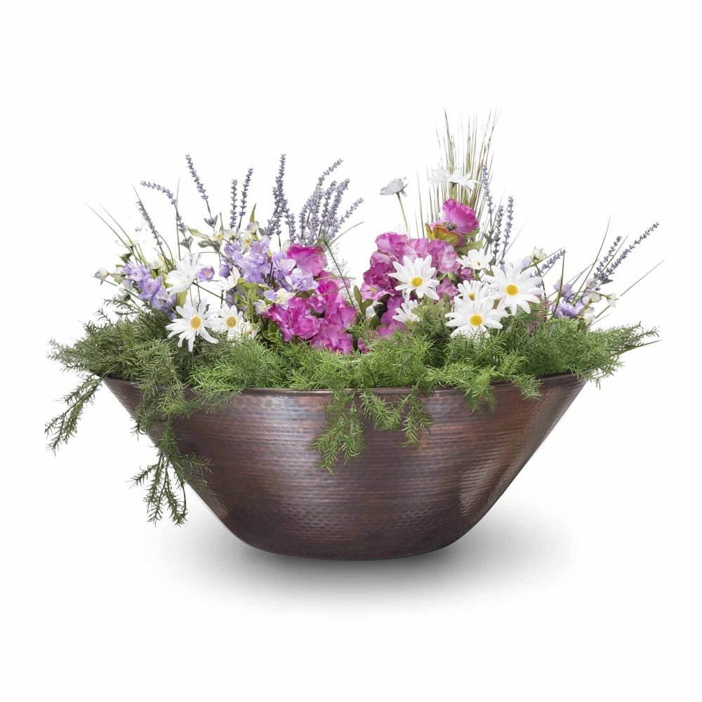 The Outdoors Plus OPT-31RCPO 31" Remi Hammered Copper Planter Bowl